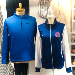 NIKE | L | Men’s ThermaFit Royal Blue Quarter 1/4 Zip Longsleeve Fleece Layer